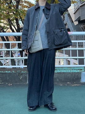 「オイルドジャケット」｜「アイテム（ブルゾン）」を使った、すとさん（メンズ・172cm）の冬コーディネート
