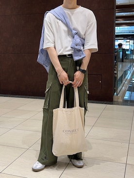 「GERMAN TRAINER（ジャーマントレーナー）のGERMAN TRAINER （ジャーマントレーナー） / レースアップ スニーカー 1183（スニーカー）」を使った、すとさん（メンズ・172cm）の夏コーディネート