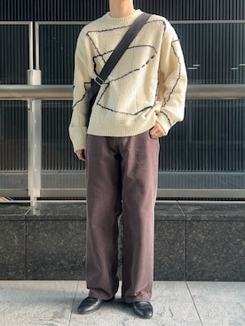 「アイテム（スリッポン）」を使った、すとさん（メンズ・172cm）の秋コーディネート