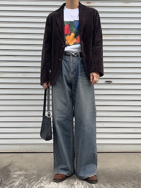 「アイテム（ベルト）」を使った、すとさん（メンズ・172cm）の秋コーディネート