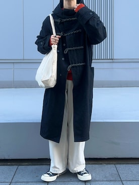 「アイテム（ダッフルコート）」を使った、すとさん（メンズ・172cm）の冬コーディネート