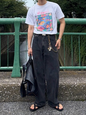 「FRUIT OF THE LOOM（フルーツオブザルーム）のアイテム」を使った、すとさん（メンズ・172cm）の秋コーディネート