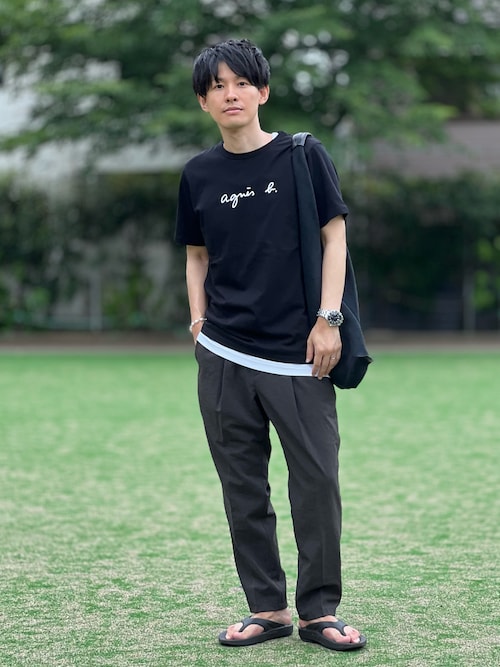 メンズ ロゴプリント コットン 半袖 Tシャツ ”Coulos”（Tシャツ