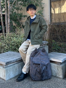 「URBAN RESEARCH Sonny Label（アーバンリサーチサニーレーベル）の『撥水/抗菌/防臭』コーデュラマウンテンパーカー（マウンテンパーカー）」を使った、ゆっきーさん（メンズ・165cm）の春コーディネート