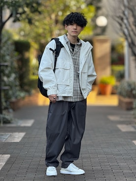 「アイテム（ブルゾン）」を使った、ゆっきーさん（メンズ・165cm）の春コーディネート