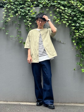 「フレアデニム」｜ゆっきーさん（メンズ・165cm）の夏コーディネート