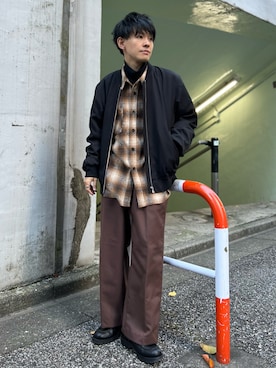 「シャツジャケット」｜「アイテム（その他アウター）」を使った、ゆっきーさん（メンズ・165cm）の秋コーディネート