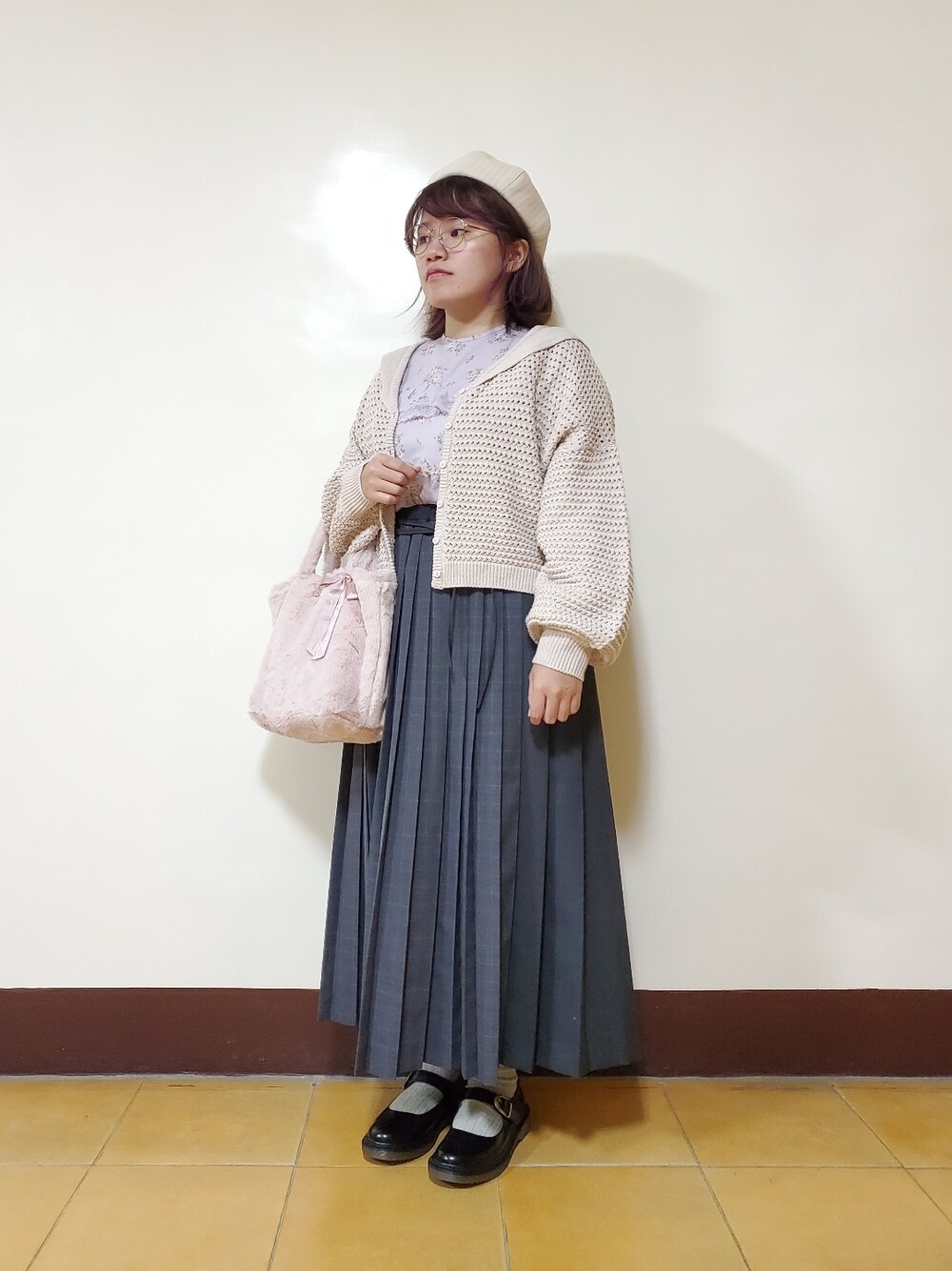 「WEARハロウィン2022、ootd、秋コーデ、冬コーデ、大人カジュアル、大人女子、大人かわいい、低身長」｜「Samansa Mos2の透かし編みセーラー襟カーディガン（カーディガン/ボレロ、ホワイト系）」を使った、呱呱🍯さん（レディース・152cm）の秋コーディネートの1枚目の写真