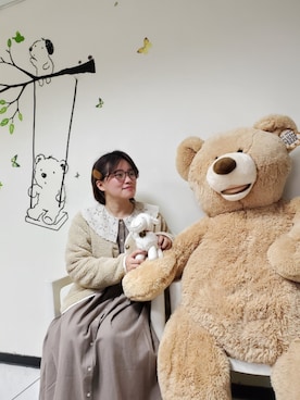 「NET（ネット）のアイテム（ジャケット/アウター）」を使った、呱呱🍯さん（レディース・152cm）の冬コーディネート