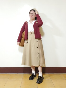 「新星WEARISTAにエントリー」｜「アイテム（ハンチング/ベレー帽）」を使った、呱呱🍯さん（レディース・152cm）の冬コーディネート