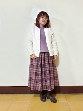 「ほめられ本命コーデ」｜「アイテム（ダウンジャケット/コート）」を使った、呱呱🍯さん（レディース・152cm）の冬コーディネート