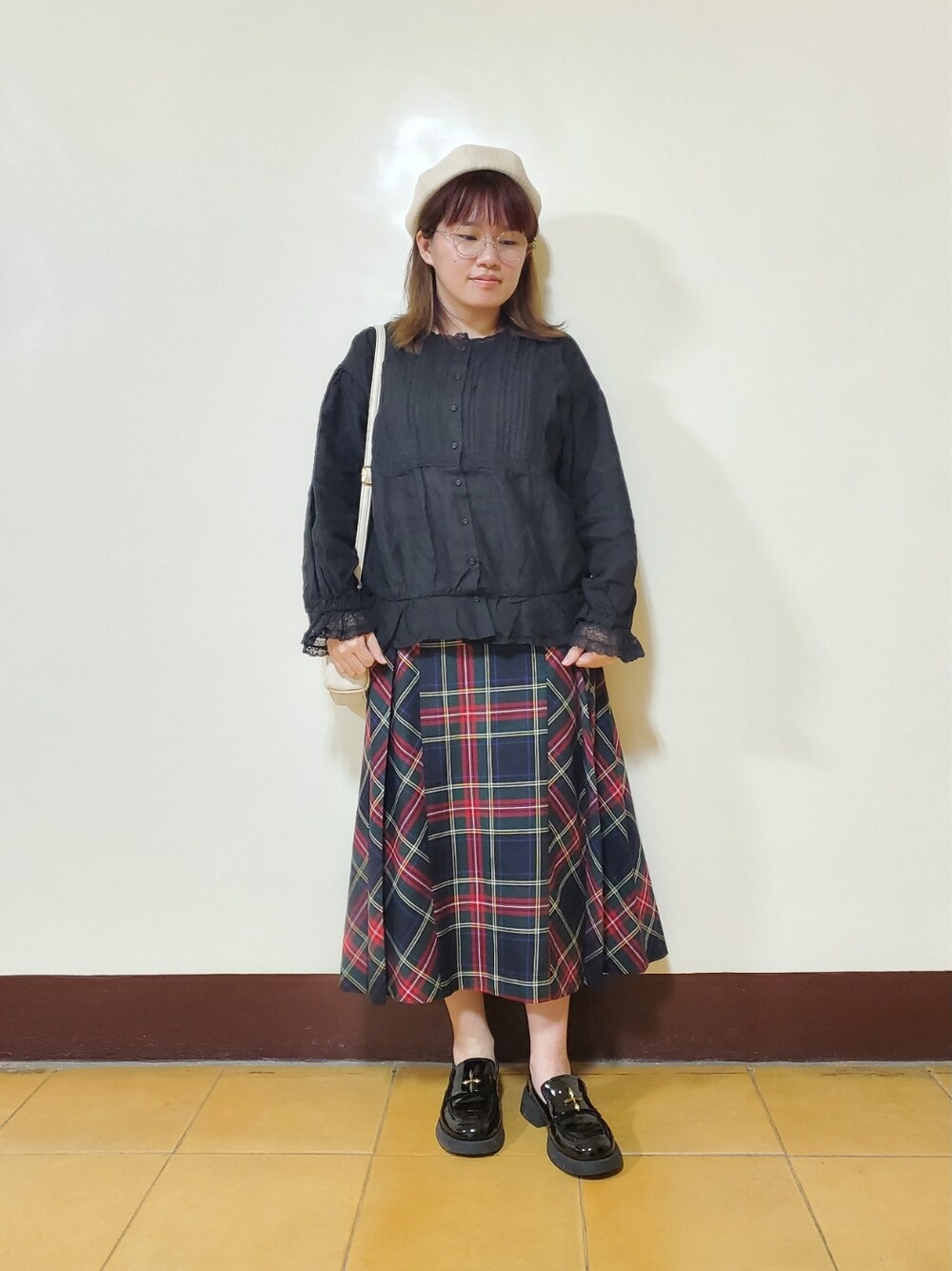 「いまどきジャケット写真、春コーデ、大人カジュアル、大人かわいい、低身長、Samansa Mos2、低身長コーデ」｜「Samansa Mos2のアイテム（ショルダーバッグ、ブラック系）」を使った、呱呱🍯さん（レディース・152cm）の春コーディネートの1枚目の写真