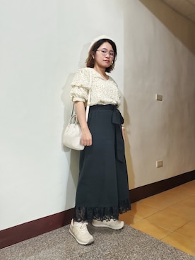 「アイテム（アナログ腕時計、ピンク系）」を使った、呱呱🍯さん（レディース・152cm）の秋コーディネート