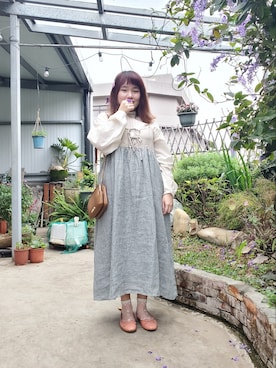 「いまどきジャケット写真」｜「アイテム（ワンピース/ドレス）」を使った、呱呱🍯さん（レディース・152cm）の春コーディネート