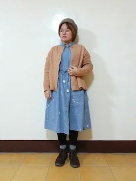 「POU DOU DOU（プードゥドゥ）のアイテム（ワンピース/ドレス）」を使った、呱呱🍯さん（レディース・152cm）の冬コーディネート