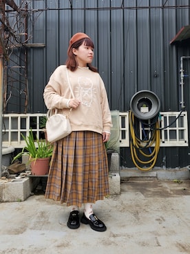 「BT21（ビーティーイシビル）のアイテム」を使った、呱呱🍯さん（レディース・152cm）の春コーディネート