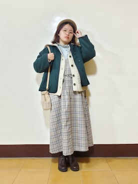「POU DOU DOU（プードゥドゥ）のアイテム（ワンピース/ドレス）」を使った、呱呱🍯さん（レディース・152cm）の冬コーディネート