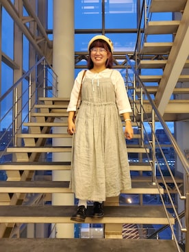 「アイテム（アナログ腕時計、ピンク系）」を使った、呱呱🍯さん（レディース・152cm）の秋コーディネート