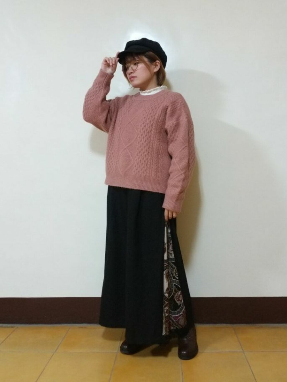 axes femme（アクシーズファム）の「スカーフ柄切替ワイドパンツ