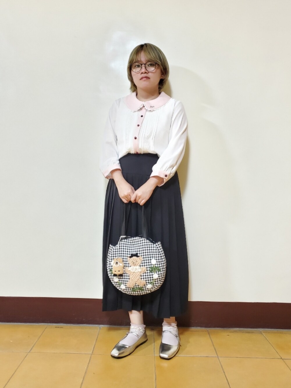 「古着MIX、ootd、夏、春コーデ、春夏コーデ　、低身長、低身長女子、大人コーデ、大人女子、出勤コーデ」｜「Scottish Houseのアイテム（シャツ/ブラウス、ホワイト系）」を使った、呱呱🍯さん（レディース・152cm）の夏コーディネートの1枚目の写真