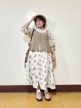「刺繍」｜「アイテム（その他トップス）」を使った、呱呱🍯さん（レディース・152cm）の秋コーディネート