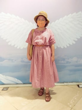 「アイテム（マスク、オレンジ系）」を使った、呱呱🍯さん（レディース・152cm）の夏コーディネート