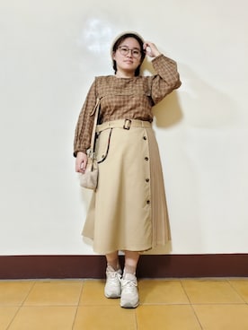 「新星WEARISTAにエントリー」｜「アイテム（ハンチング/ベレー帽）」を使った、呱呱🍯さん（レディース・152cm）の冬コーディネート