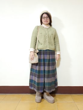「SLURR（スラ―）のアイテム」を使った、呱呱🍯さん（レディース・152cm）の冬コーディネート