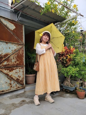 「Handmade（ハンドメイド）のアイテム（ピアス（両耳用））」を使った、呱呱🍯さん（レディース・152cm）の秋コーディネート