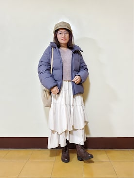 「SLURR（スラ―）のアイテム」を使った、呱呱🍯さん（レディース・152cm）の冬コーディネート