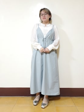 「POU DOU DOU（プードゥドゥ）のアイテム（ワンピース/ドレス）」を使った、呱呱🍯さん（レディース・152cm）の春コーディネート