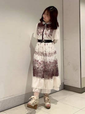 「axes femme（アクシーズファム）のアイテム（ワンピース/ドレス）」を使った、おはぎちゃんさん（骨格ウェーブ・レディース・158cm）の春コーディネート