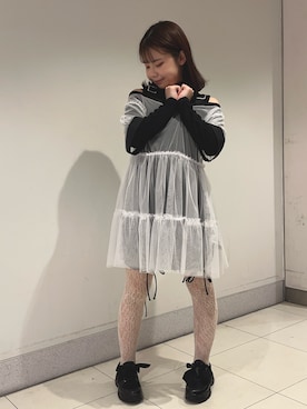 「axes femme POETIQUE（アクシーズファムポエティック）のアイテム（ワンピース/ドレス）」を使った、おはぎちゃんさん（骨格ウェーブ・レディース・158cm）の春コーディネート