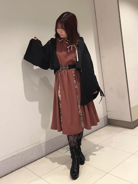「axes femme（アクシーズファム）のアイテム（ブーツ）」を使った、おはぎちゃんさん（骨格ウェーブ・レディース・158cm）の冬コーディネート
