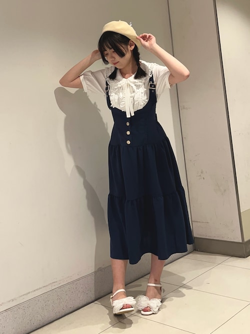 未使用タグ付・現行★アクシーズファム POETIQUE ティアードジャンスカ セール】ティアードジャンスカ（ジャンパースカート）｜axes