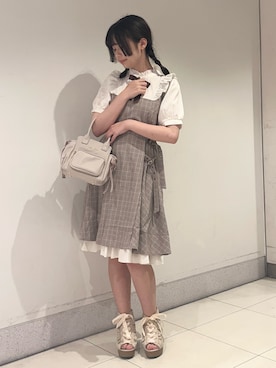 「axes femme（アクシーズファム）のアイテム（ワンピース/ドレス）」を使った、おはぎちゃんさん（骨格ウェーブ・レディース・158cm）の夏コーディネート