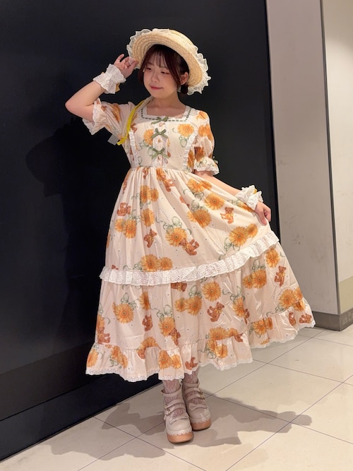 シャルミエール　パンジー柄ワンピース♡　お買い得♡　新品未使用 Chalmiere（シャルミエール） ミディオーガンジーパニエ : ZOZOTOWN