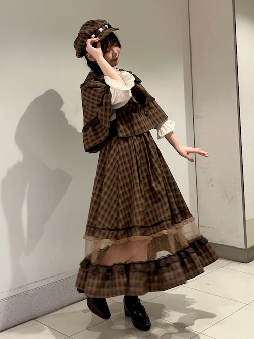 モワティエ　十字架フロッキーハイウエストロングスカート 十字架フロッキーハイウエストロングスカート | Moi-même-Moitié