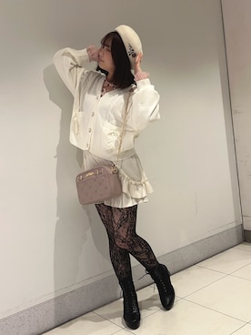 「axes femme（アクシーズファム）のアイテム（ハンチング/ベレー帽）」を使った、おはぎちゃんさん（骨格ウェーブ・レディース・158cm）の冬コーディネート