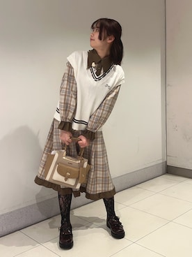 「axes femme（アクシーズファム）のアイテム（ワンピース/ドレス）」を使った、おはぎちゃんさん（骨格ウェーブ・レディース・158cm）の冬コーディネート