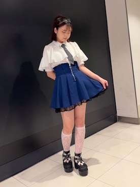 「NIBBLE POISON（ニブルポイズン）のアイテム」を使った、おはぎちゃんさん（レディース・158cm）の夏コーディネート