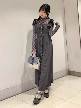 「アイテム（バッグ、ブルー系）」を使った、おはぎちゃんさん（レディース・158cm）の秋コーディネート