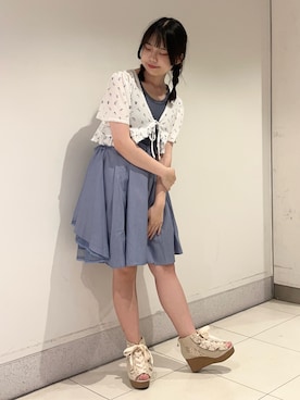 「axes femme（アクシーズファム）のアイテム（サンダル）」を使った、おはぎちゃんさん（レディース・158cm）の夏コーディネート