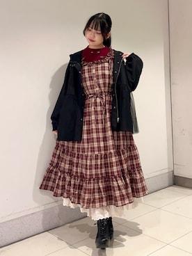 「アイテム（マウンテンパーカー）」を使った、おはぎちゃんさん（レディース・158cm）の秋コーディネート