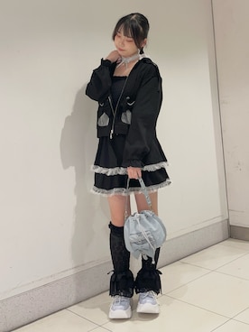 「アイテム（レッグウォーマー）」を使った、おはぎちゃんさん（レディース・158cm）の秋コーディネート