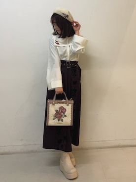 「axes femme（アクシーズファム）のアイテム（ハンチング/ベレー帽）」を使った、おはぎちゃんさん（骨格ウェーブ・レディース・158cm）の冬コーディネート