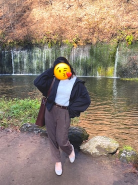 「one after another NICE CLAUP（ワンアフターアナザーナイスクラップ）のアイテム（マウンテンパーカー）」を使った、ビス子さん（レディース・149cm）の秋コーディネート