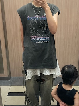 「重ね着」｜LOさん（レディース・170cm）の夏コーディネート