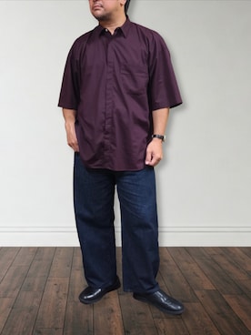 「アイテム（パンツ）」を使った、肉厚メンズさん（メンズ・177cm・40代）の秋コーディネート