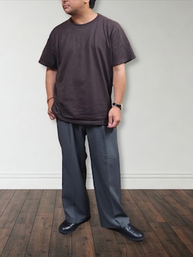 「アイテム（パンツ）」を使った、肉厚メンズさん（メンズ・177cm・40代）の秋コーディネート
